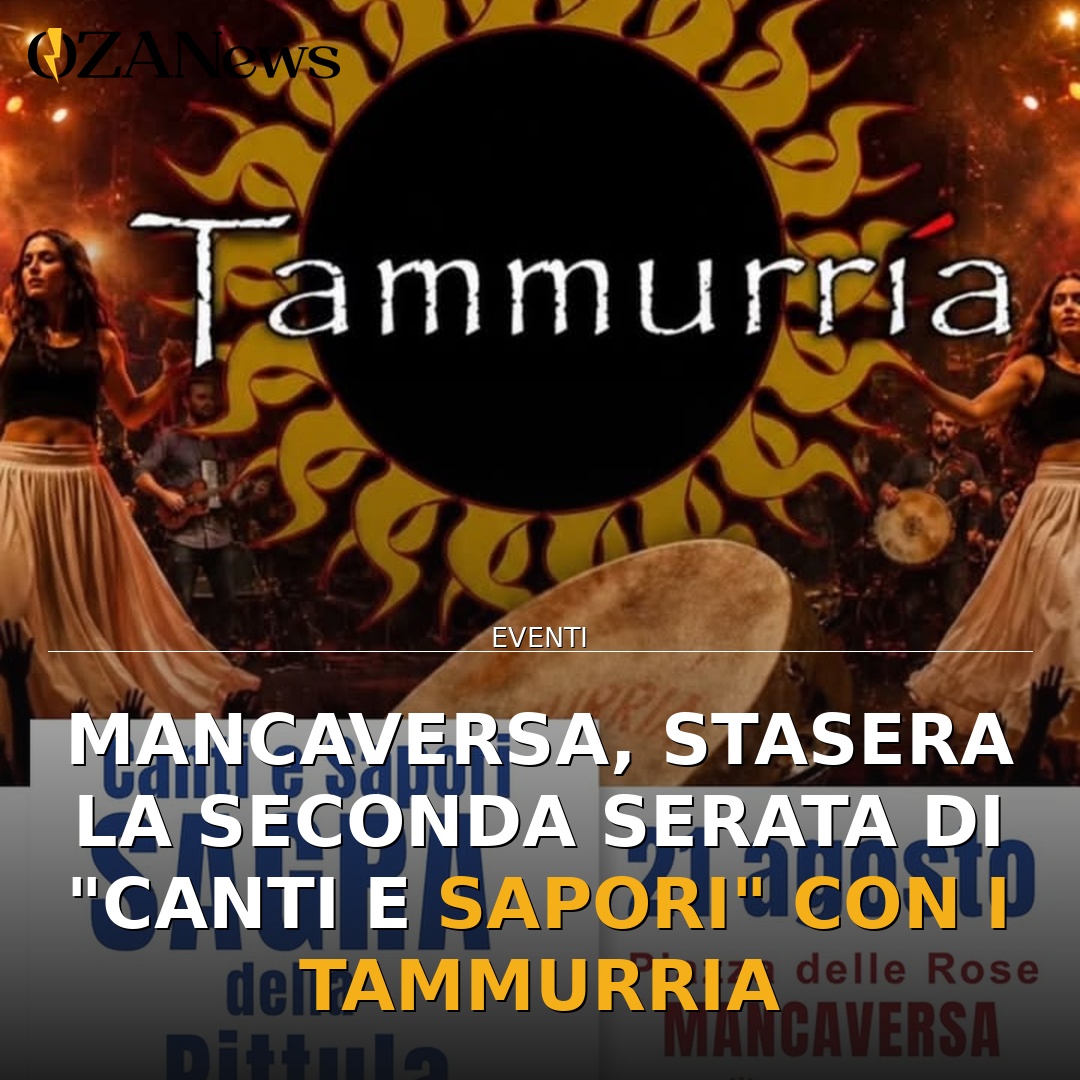 Anteprima di: Mancaversa, stasera la seconda serata di "Canti e Sapori" con i Tammurria