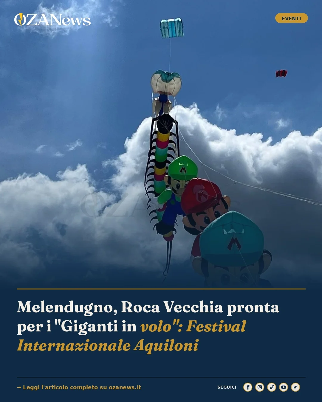 Anteprima di: Melendugno, Roca Vecchia pronta per i "Giganti in volo": Festival Internazionale Aquiloni