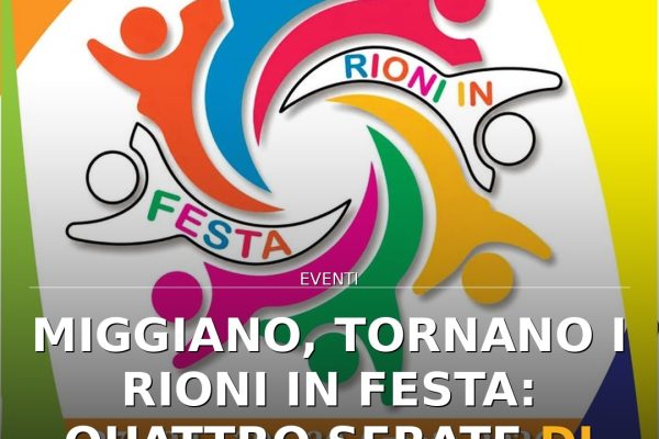 Miggiano, tornano i Rioni in Festa: quattro serate di giochi e comunità