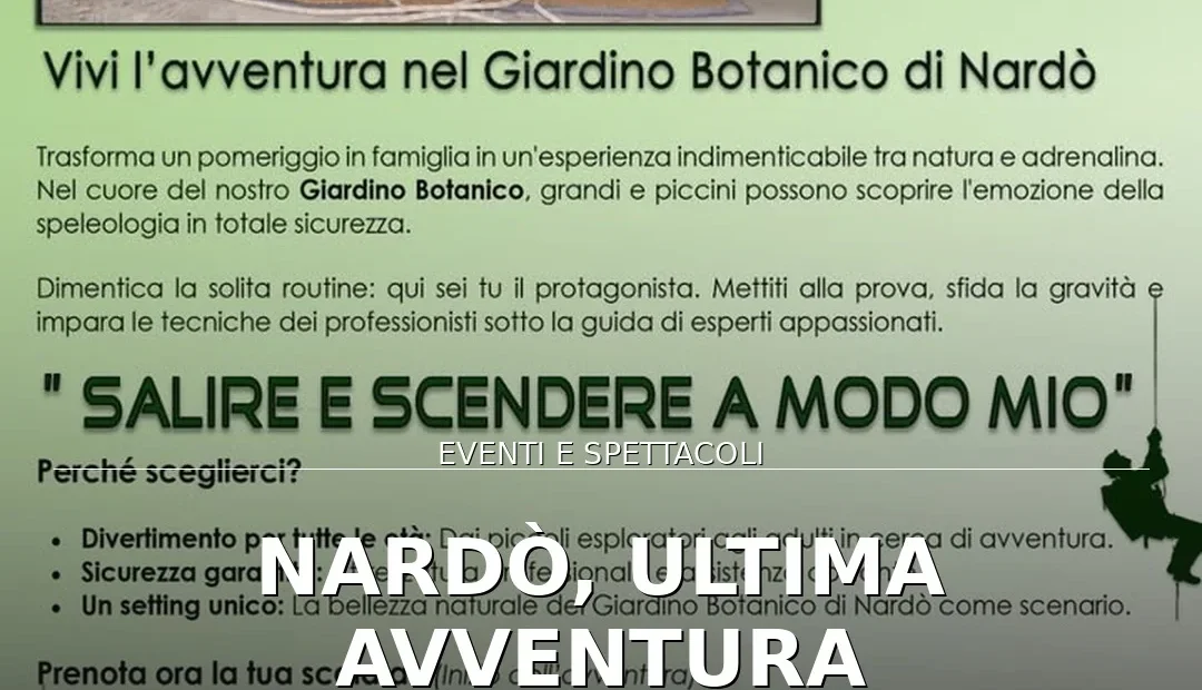 Anteprima di: Nardò, ultima avventura speleologica estiva al Giardino Botanico
