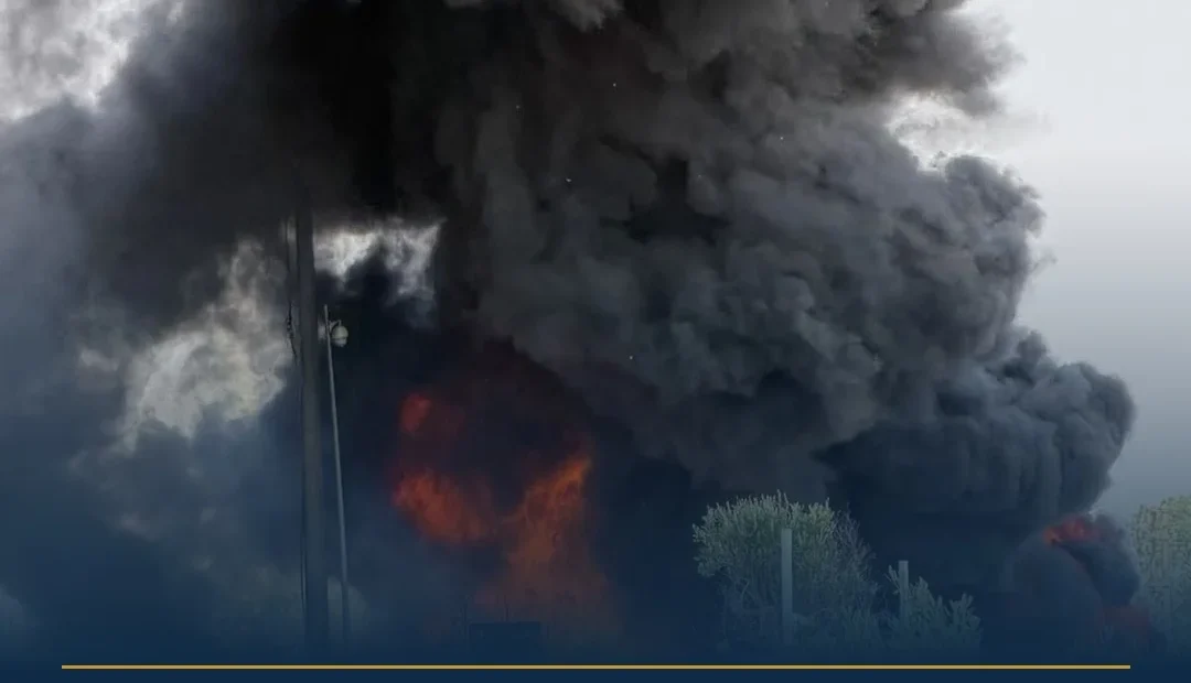 Anteprima di: Nardò, vasto incendio vicino a discarica Castellino: fumo nero avvolge l'area