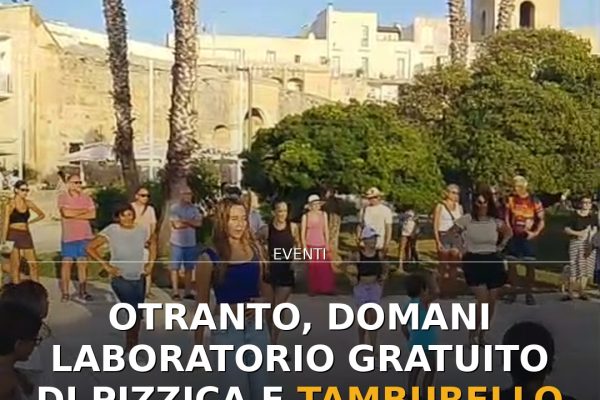 Otranto, domani laboratorio gratuito di pizzica e tamburello con M° Panarese