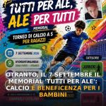 Foto di copertina: Otranto, il 7 settembre il memorial ‘Tutti per Ale’: calcio e beneficenza per i bambini - Basso Salento