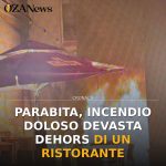 Anteprima di: Parabita, incendio doloso devasta dehors di un ristorante