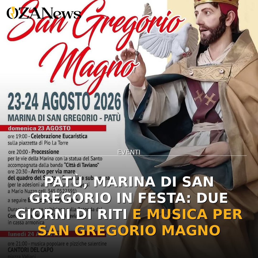 Anteprima di: Patù, Marina di San Gregorio in festa: due giorni di riti e musica per San Gregorio Magno