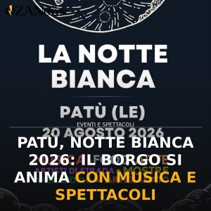 Patù, Notte Bianca 2026: il borgo si anima con musica e spettacoli