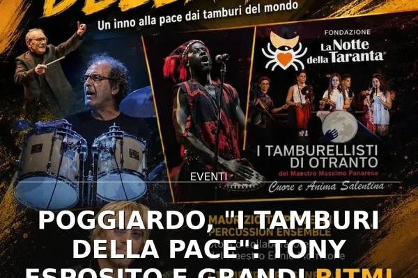 Poggiardo, “I Tamburi della Pace”: Tony Esposito e grandi ritmi in Piazza Episcopo