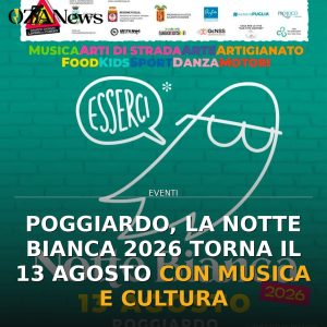 Poggiardo, la Notte Bianca 2026 torna il 13 agosto con musica e cultura