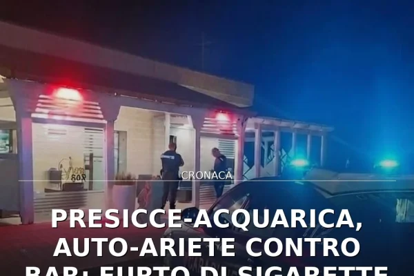 Presicce-Acquarica, auto-ariete contro bar: furto di sigarette e “gratta e vinci”
