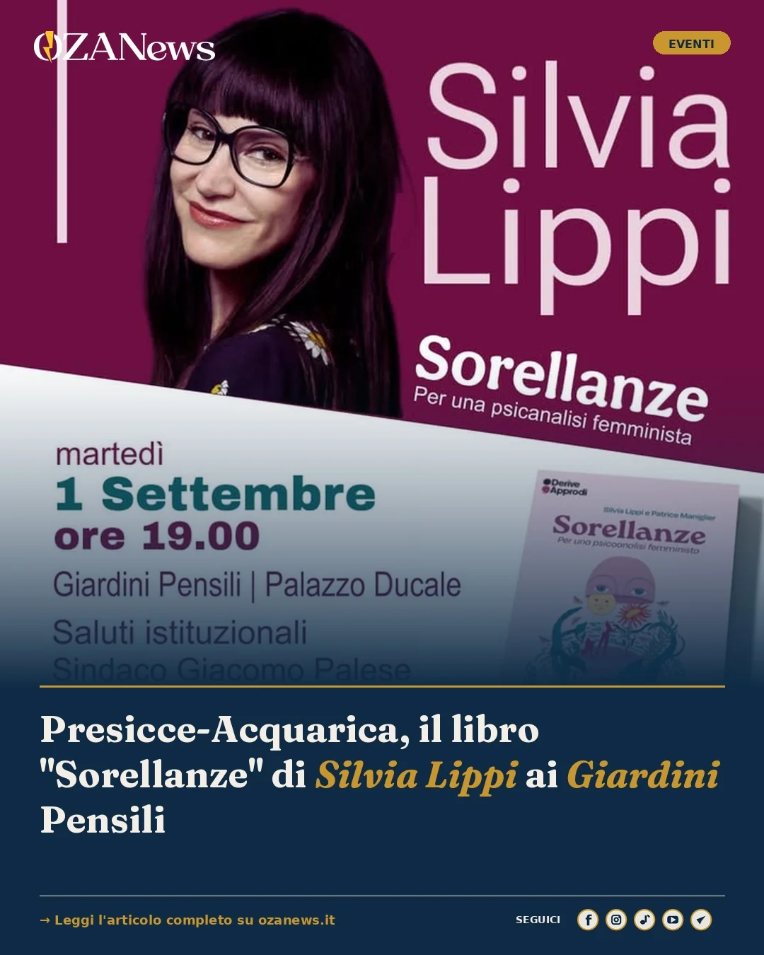 Anteprima di: Presicce-Acquarica, il libro "Sorellanze" di Silvia Lippi ai Giardini Pensili