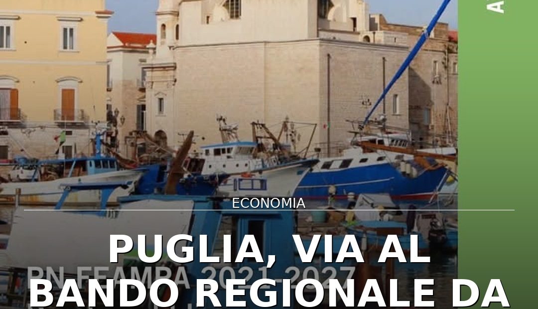 Foto di copertina: Puglia, via al bando regionale da 2 milioni per le imprese della pesca - Puglia