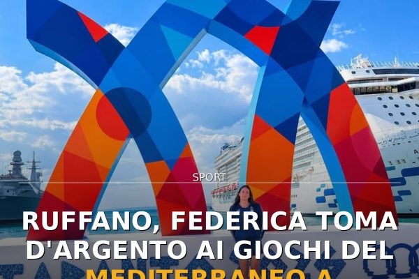 Ruffano, Federica Toma d’argento ai Giochi del Mediterraneo a Taranto