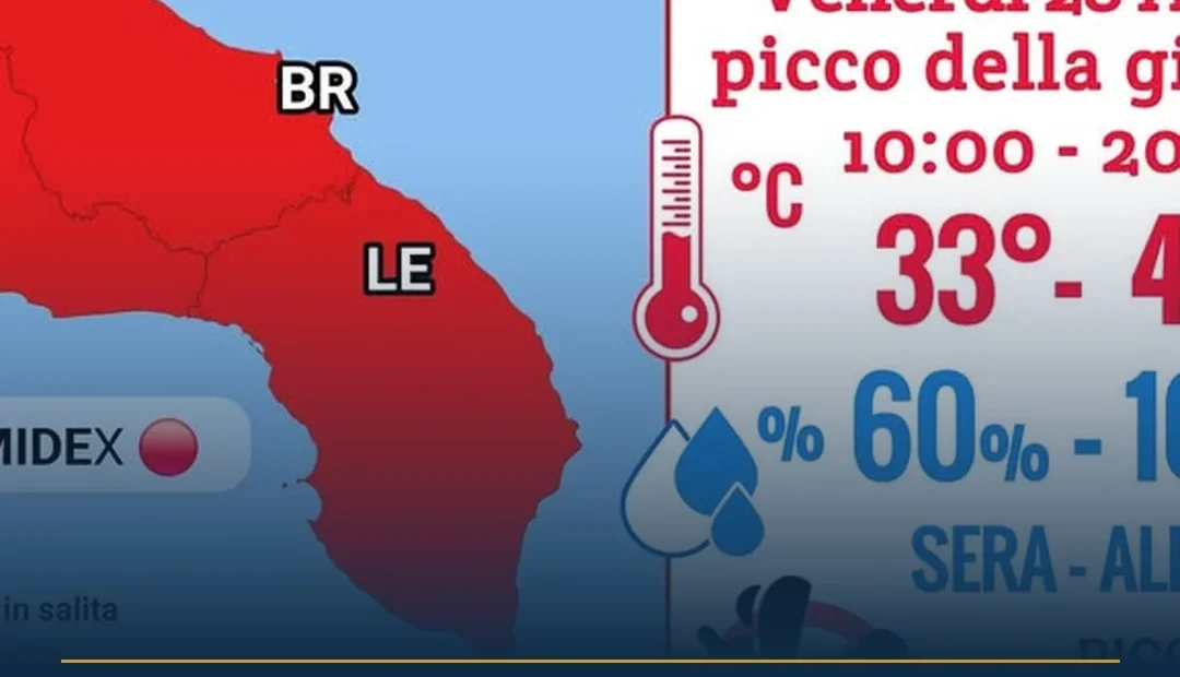 Anteprima di: Salento, allerta caldo: temperature fino a 42 gradi oggi 28 agosto