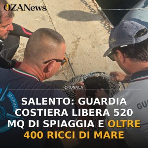 Salento: Guardia Costiera libera 520 mq di spiaggia e oltre 400 ricci di mare
