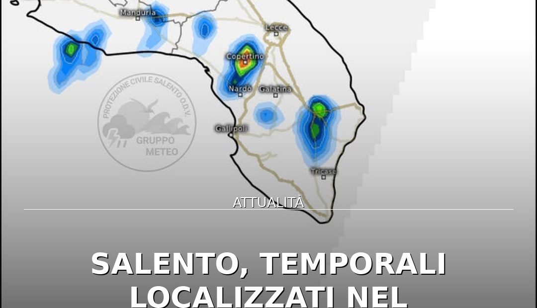 Foto di copertina: Salento, temporali localizzati nel pomeriggio di venerdì: raccomandata prudenza - Lecce