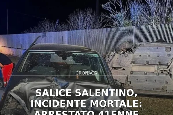 Salice Salentino, incidente mortale: arrestato 41enne positivo a droga e alcol
