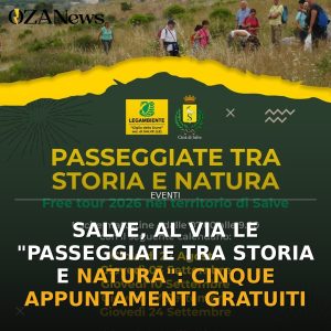 Salve, al via le "Passeggiate tra Storia e Natura": cinque appuntamenti gratuiti