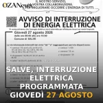 Anteprima di: Salve, interruzione elettrica programmata giovedì 27 agosto