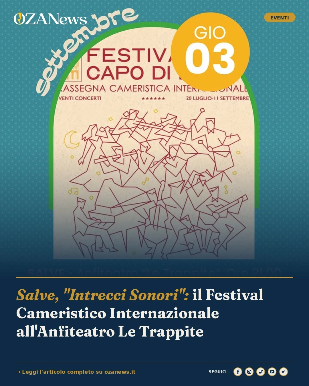 Anteprima di: Salve, "Intrecci Sonori": il Festival Cameristico Internazionale all'Anfiteatro Le Trappite