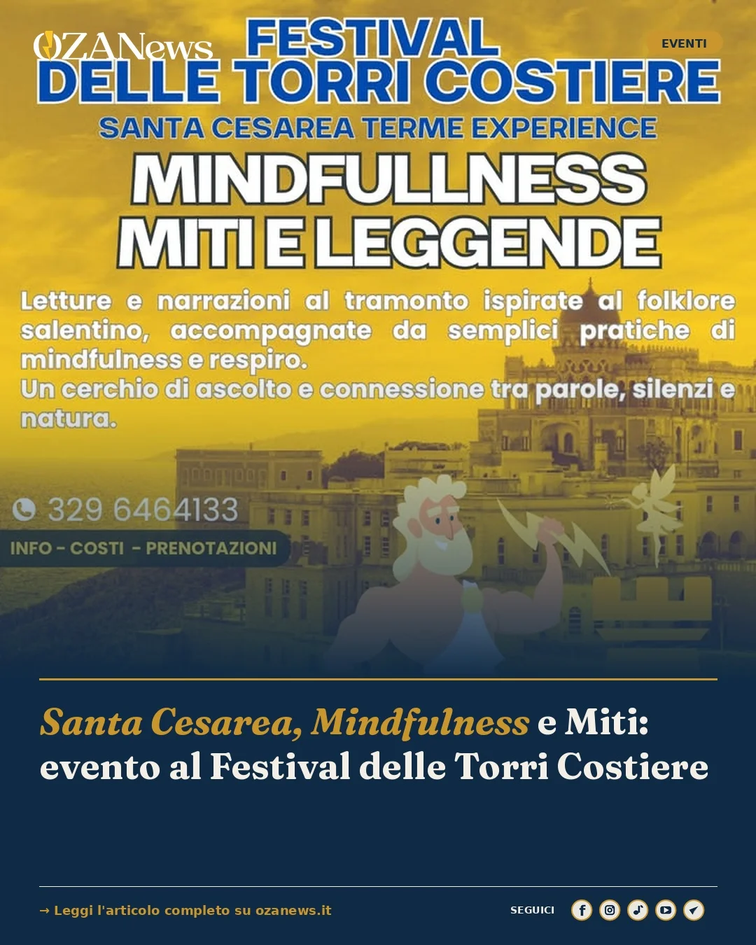 Anteprima di: Santa Cesarea, Mindfulness e Miti: evento al Festival delle Torri Costiere