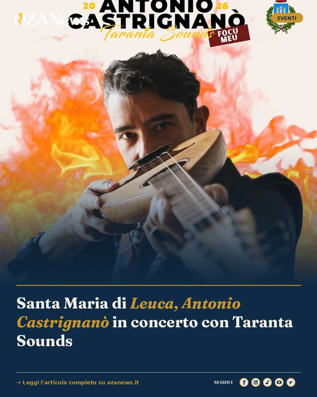 Anteprima di: Santa Maria di Leuca, Antonio Castrignanò in concerto con Taranta Sounds
