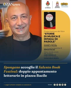 Spongano accoglie il Salento Book Festival: doppio appuntamento letterario in piazza Bacile