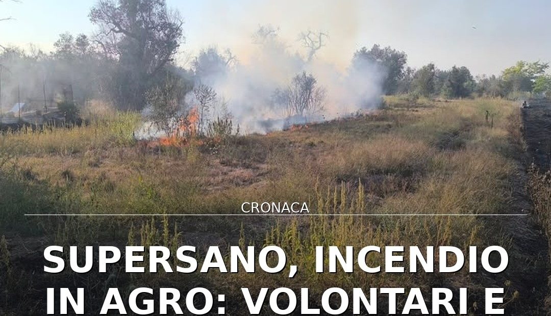 Foto di copertina: Supersano, incendio in agro: Volontari e Vigili del Fuoco intervengono - Supersano