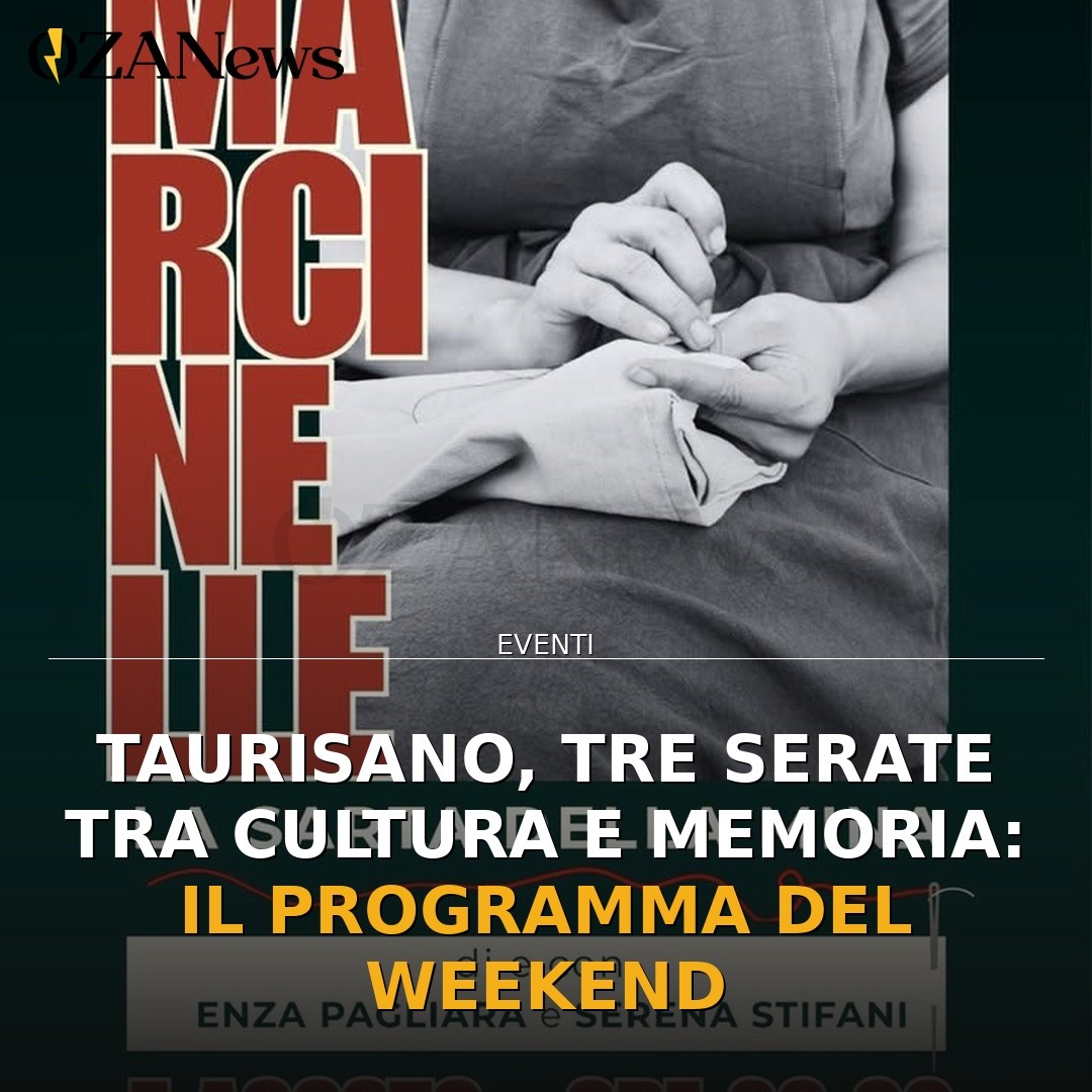 Anteprima di: Taurisano, tre serate tra cultura e memoria: il programma del weekend