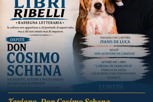 Taviano, Don Cosimo Schena presenta “L’ERESIA DI FRANCESCO” alla Libreria Antica Roma