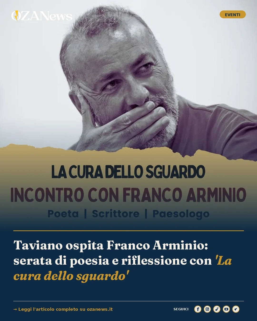 Anteprima di: Taviano ospita Franco Arminio: serata di poesia e riflessione con 'La cura dello sguardo'