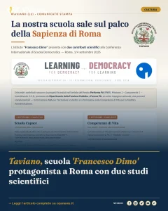 Taviano, scuola 'Francesco Dimo' protagonista a Roma con due studi scientifici