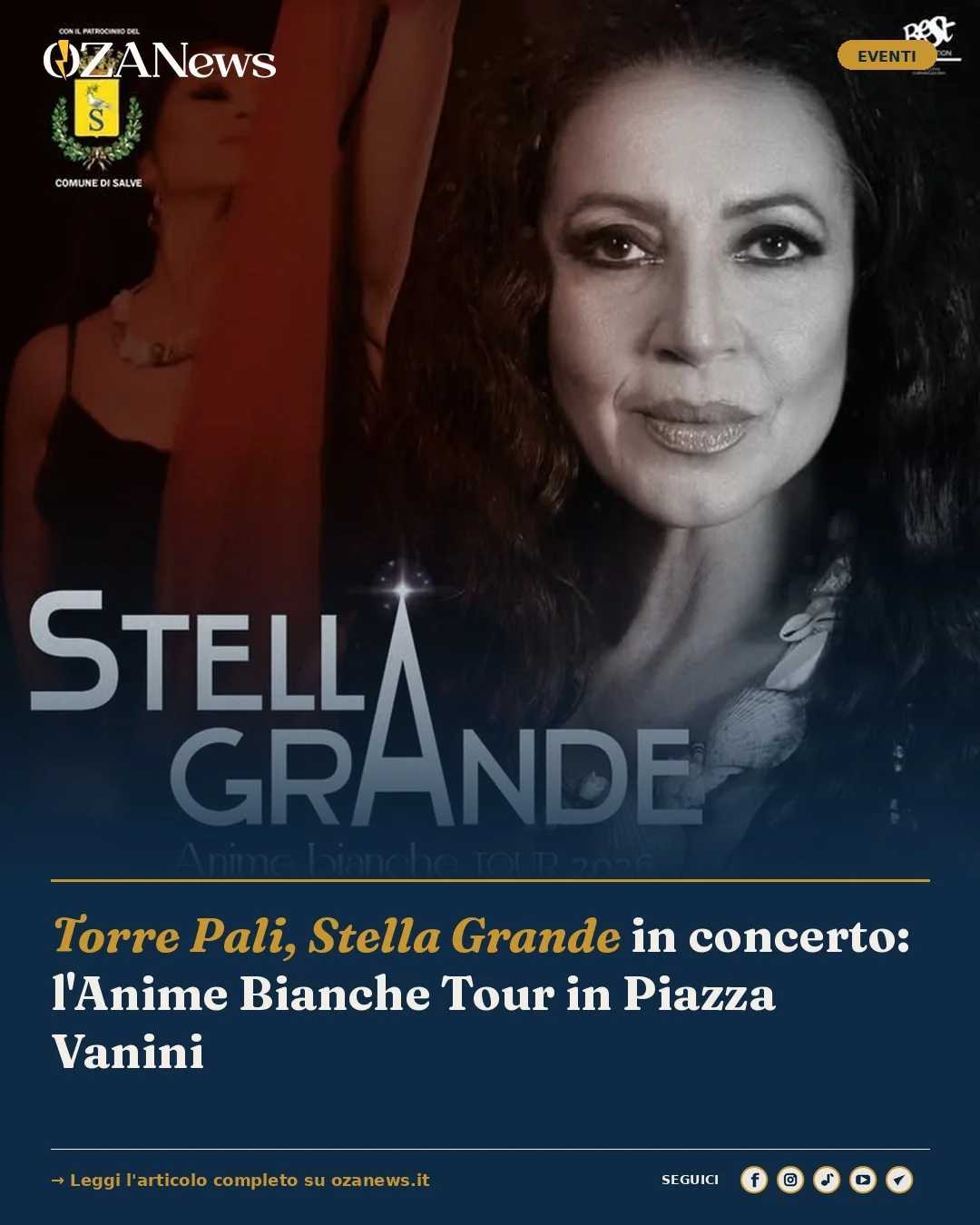 Anteprima di: Torre Pali, Stella Grande in concerto: l'Anime Bianche Tour in Piazza Vanini