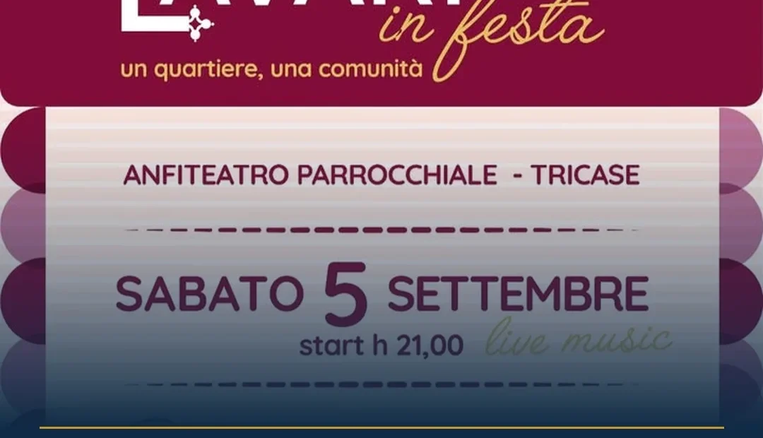 Anteprima di: Tricase, “Lavari in festa”: musica e tavolata di fraternità all'anfiteatro