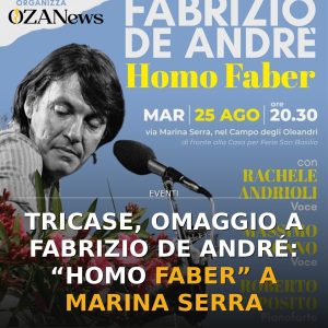 Tricase, omaggio a Fabrizio De André: “Homo Faber” a Marina Serra