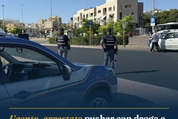 Ugento, arrestato pusher con droga e pugnale: Polizia intensifica controlli in provincia