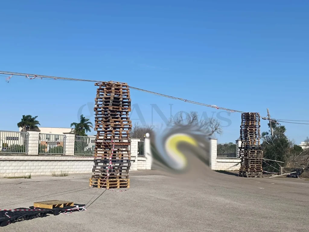 Dettaglio 1: Ugento, cavi elettrici a terra bloccano azienda: soluzione improvvisata con pallet