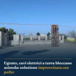 Anteprima di: Ugento, cavi elettrici a terra bloccano azienda: soluzione improvvisata con pallet