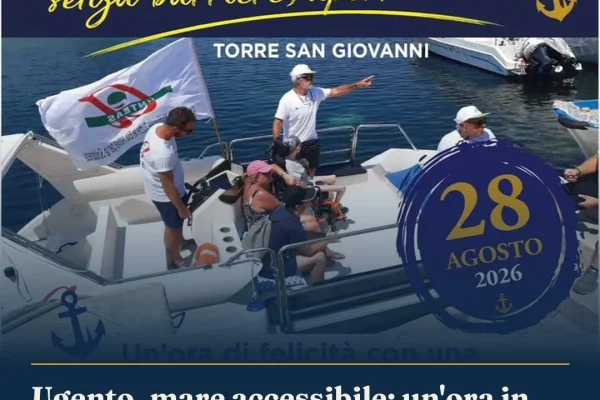 Ugento, mare accessibile: un’ora in barca per persone fragili