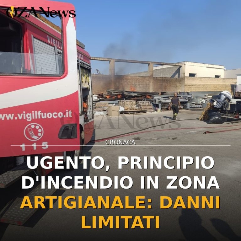 Ugento, principio d'incendio in zona artigianale: danni limitati
