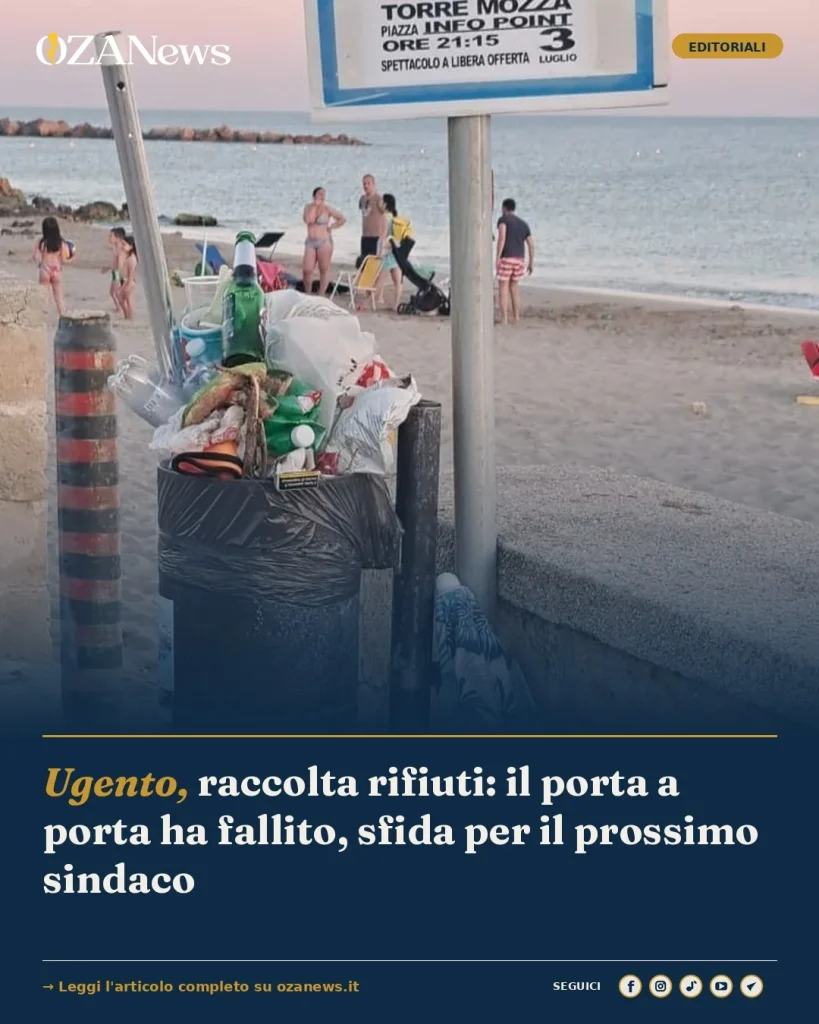 Ugento, raccolta rifiuti: il porta a porta ha fallito, sfida per il prossimo sindaco