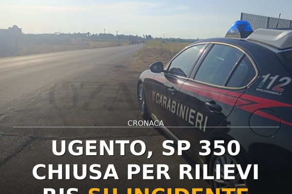 Ugento, SP 350 chiusa per rilievi RIS su incidente mortale