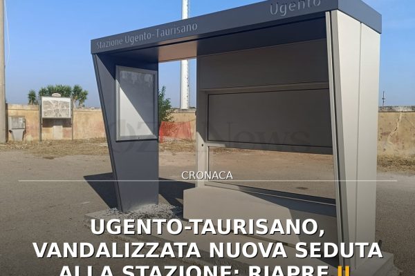 Ugento-Taurisano, vandalizzata nuova seduta alla stazione: riapre il dibattito sul degrado