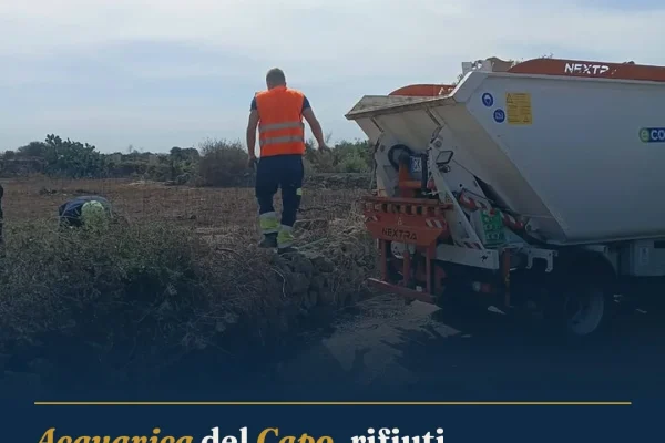 Acquarica del Capo, rifiuti abbandonati: tolleranza zero dell’Amministrazione