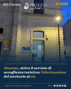 Anteprima di: Alessano, attivo il servizio di accoglienza turistica: Valorizzazione del territorio al via