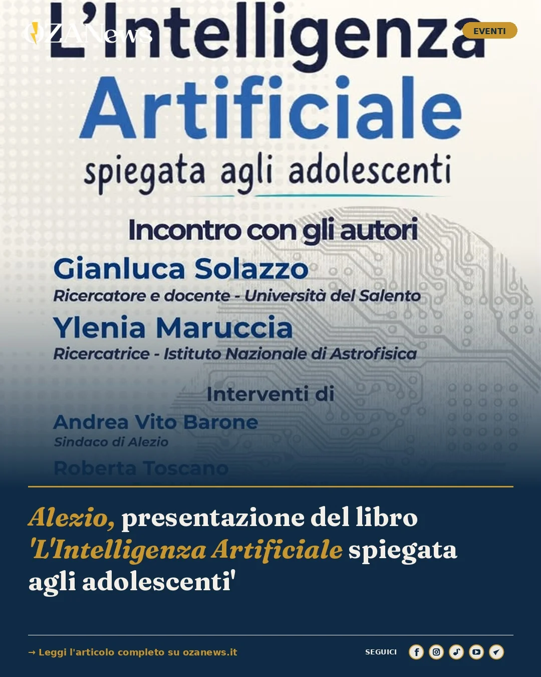 Anteprima di: Alezio, presentazione del libro 'L'Intelligenza Artificiale spiegata agli adolescenti'
