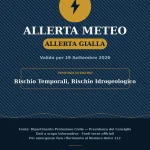 Anteprima di: Allerta Gialla per il Salento (Sabato 19 settembre): rischio Rischio Temporali, Rischio Idrogeologico