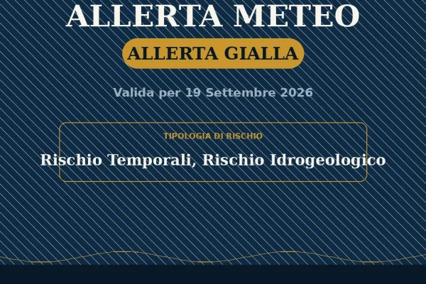 Allerta Gialla per il Salento (Sabato 19 settembre): rischio Rischio Temporali, Rischio Idrogeologico