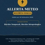 Anteprima di: Allerta Gialla per il Salento (Venerdì 18 settembre): rischio Rischio Temporali, Rischio Idrogeologico