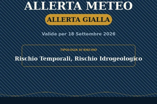 Allerta Gialla per il Salento (Venerdì 18 settembre): rischio Rischio Temporali, Rischio Idrogeologico