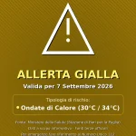 Anteprima di: Allerta Gialla per Ondate di Calore nel Salento (Lunedì 7 settembre): attese temperature fino a 30°C